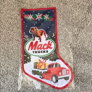 Mack Trucks Christmas Stocking with Red Truck Design